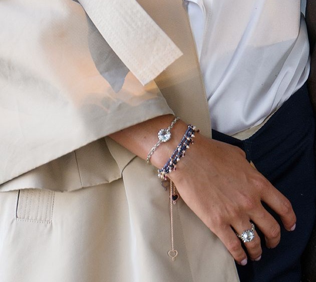 BRACCIALE MAMAN ET SOPHIE FASHION ZAFFIRO E PERLA IN ARGENTO 925, ZAFFIRI E PERLE - immagine 2