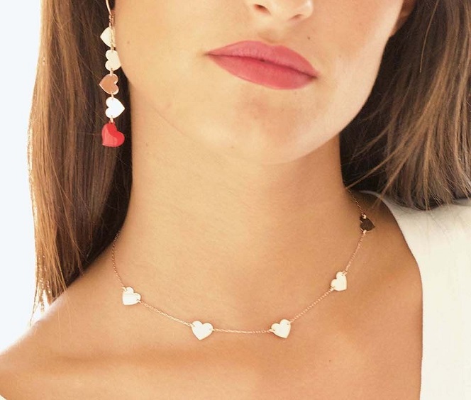 COLLANA MAMAN ET SOPHIE FASHION CUORI, STELLE, QUADROFOGLI IN ARGENTO 925 CON CUORI - immagine 2