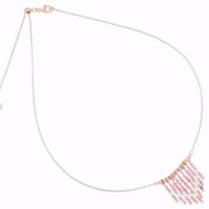 COLLANA MAMAN ET SOPHIE FASHION SEULEMENT SOPHIE IN ARGENTO 925, TORMALINA ROSA E ACQUAMARINA AZZURRA