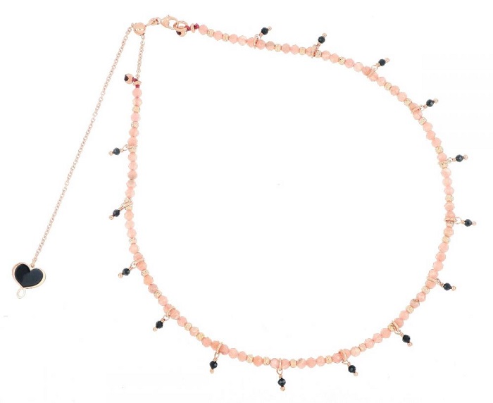 COLLANA MAMAN ET SOPHIE FASHION SMERALDO E RODOCROSITE IN ARGENTO 925, RODOCROSITE E SPINELLI