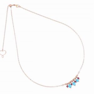COLLANA MAMAN ET SOPHIE FASHION TURCHESE IN ARGENTO 925, TURCHESE E GRANATO ROSSO