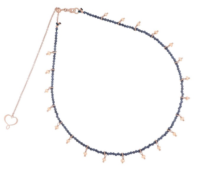 COLLANA MAMAN ET SOPHIE FASHION ZAFFIRO E PERLA IN ARGENTO 925, ZAFFIRI E PERLE