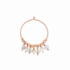 MONO ORECCHINO A CERCHIO MAMAN ET SOPHIE FASHION SEULEMENT SOPHIE IN ARGENTO 925, LABRADORITE BIANCA E PERLE BIANCHE