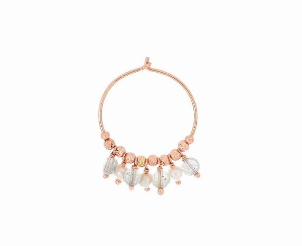 MONO ORECCHINO A CERCHIO MAMAN ET SOPHIE FASHION SEULEMENT SOPHIE IN ARGENTO 925, LABRADORITE BIANCA E PERLE BIANCHE