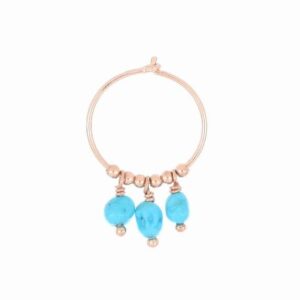MONO ORECCHINO A CERCHIO MAMAN ET SOPHIE FASHION TURCHESE IN ARGENTO 925 E TURCHESE