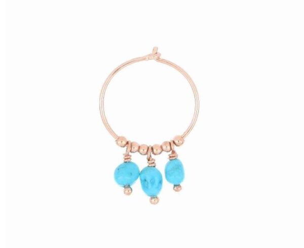 MONO ORECCHINO A CERCHIO MAMAN ET SOPHIE FASHION TURCHESE IN ARGENTO 925 E TURCHESE