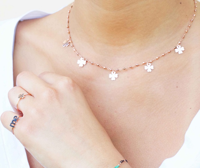 ANELLO MAMAN ET SOPHIE FASHION CUORI, STELLE, QUADROFOGLI IN ARGENTO 925 CON QUADRIFOGLIO - immagine 2