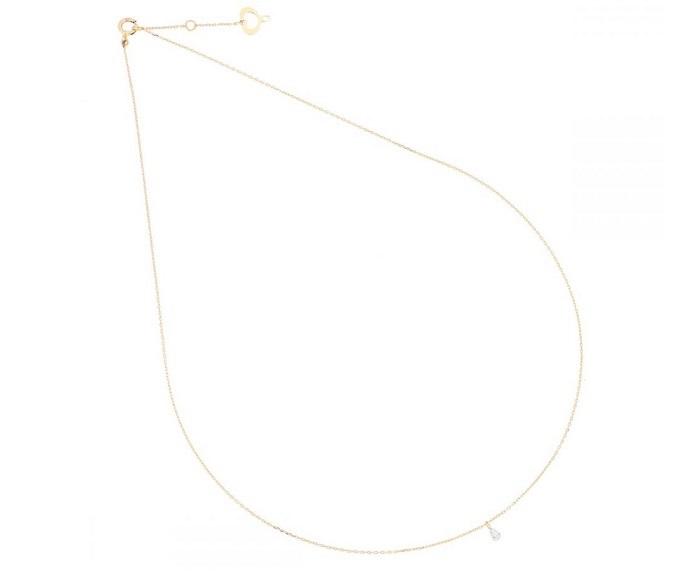 COLLANA MAMAN ET SOPHIE AVRVM DIAMANTE NUDO IN ORO GIALLO CON DIAMANTE TAGLIO A GOCCIA (ct. 0,15) - immagine 2