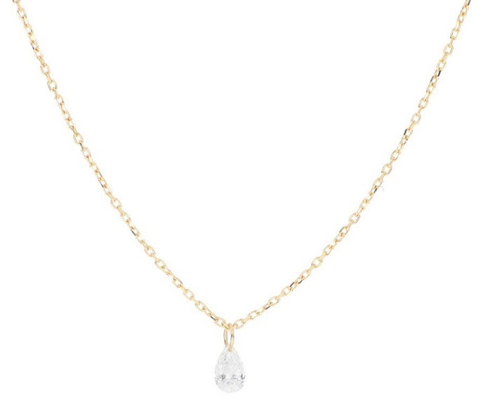 COLLANA MAMAN ET SOPHIE AVRVM DIAMANTE NUDO IN ORO GIALLO CON DIAMANTE TAGLIO A GOCCIA (ct. 0,15)