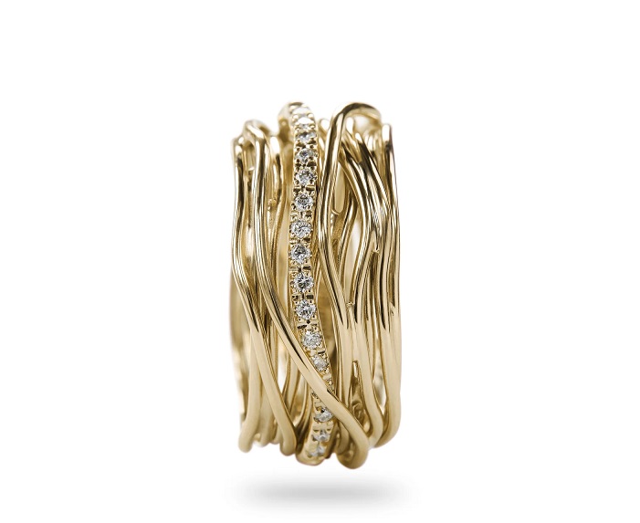 ANELLO RUBINIA FILODELLAVITA CLASSIC COLLECTION 13 FILI IN ORO ROSA 9KT E DIAMANTI BIANCHI (ct. 0,21) - immagine 2