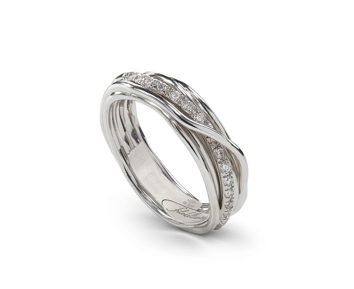 ANELLO RUBINIA FILODELLAVITA CLASSIC COLLECTION 7 FILI IN ARGENTO 925 E DIAMANTI BIANCHI (ct. 0,21)