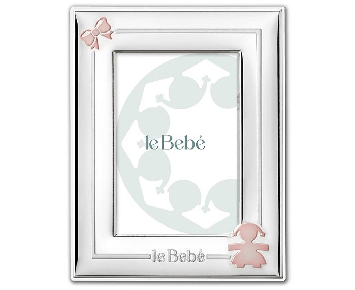 CORNICE LE BEBE’ PRIME GIOIE SAGOMA BIMBA E FIOCCO 10 x 15
