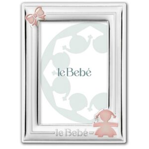 CORNICE LE BEBE’ PRIME GIOIE SAGOMA BIMBA E FIOCCO 9 x 13