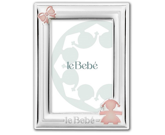 CORNICE LE BEBE’ PRIME GIOIE SAGOMA BIMBA E FIOCCO 9 x 13