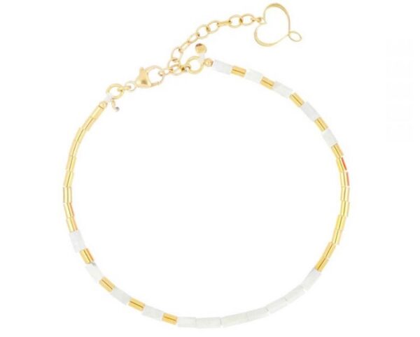 BRACCIALE MAMAN ET SOPHIE FASHION BIANCO IN ARGENTO 925 E AULITE BIANCA