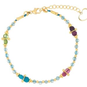 BRACCIALE MAMAN ET SOPHIE FASHION TORMALINA E ACQUAMARINA IN ARGENTO 925 CON ACQUAMARINA E PIETRE