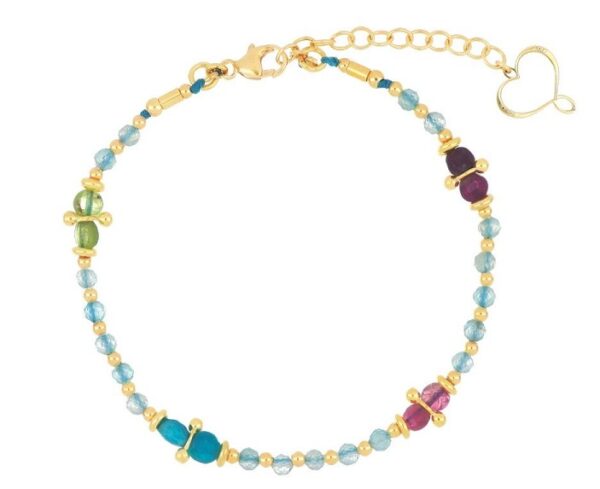 BRACCIALE MAMAN ET SOPHIE FASHION TORMALINA E ACQUAMARINA IN ARGENTO 925 CON ACQUAMARINA E PIETRE