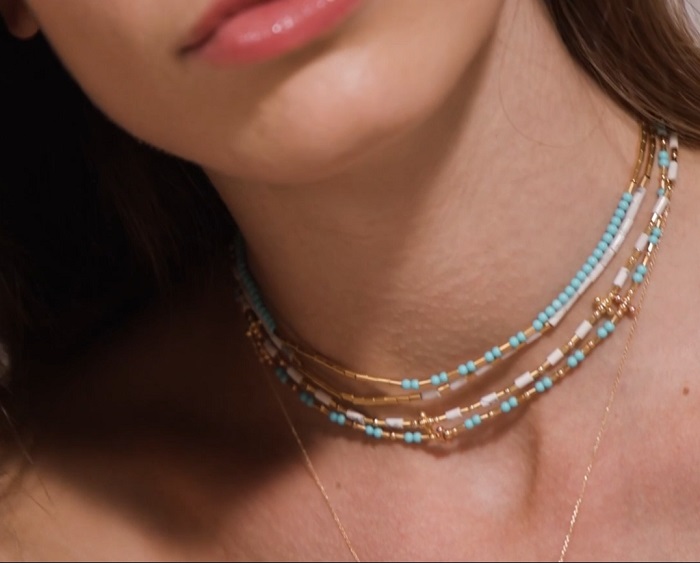 COLLANA MAMAN ET SOPHIE FASHION AZZURRO IN ARGENTO 925 E PASTA DI TURCHESE - immagine 2