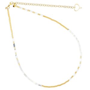 COLLANA MAMAN ET SOPHIE FASHION BIANCO IN ARGENTO 925 E AULITE BIANCA