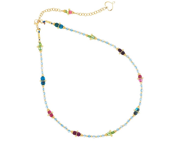 COLLANA MAMAN ET SOPHIE FASHION TORMALINA E ACQUAMARINA IN ARGENTO 925 CON ACQUAMARINA E PIETRE