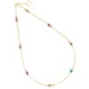 COLLANA MAMAN ET SOPHIE FASHION TORMALINA E ACQUAMARINA IN ARGENTO 925 CON CATENA E PIETRE
