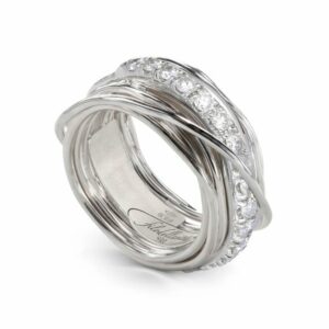 ANELLO RUBINIA FILODELLAVITA PREZIOSO COLLECTION 13 FILI IN ARGENTO 925 E DIAMANTI BIANCHI (ct. 0,80)