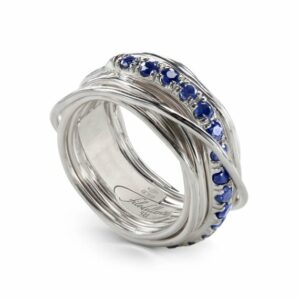 ANELLO RUBINIA FILODELLAVITA PREZIOSO COLLECTION 13 FILI IN ARGENTO 925 E ZAFFIRI BLU (ct. 0,99)
