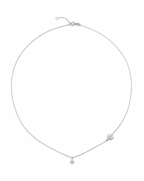 COLLANA LE BEBE’ PER SEMPRE IN ORO BIANCO CON DIAMANTE (ct. 0,07) CON SAGOMA BIMBA INCISA - immagine 3