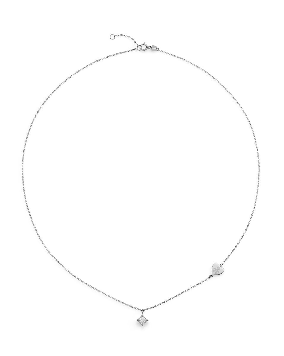 COLLANA LE BEBE’ PER SEMPRE IN ORO BIANCO CON DIAMANTE (ct. 0,15) CON SAGOMA BIMBO INCISA - immagine 3