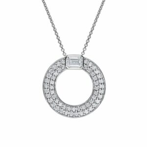 COLLANA LEO PIZZO POLO COLLECTION IN ORO BIANCO CON DIAMANTI TAGLIO SMERALDO E BRILLANTE