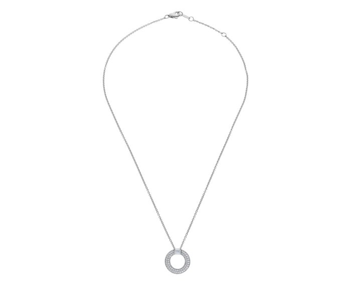 COLLANA LEO PIZZO POLO COLLECTION IN ORO BIANCO CON DIAMANTI TAGLIO SMERALDO E BRILLANTE - immagine 2