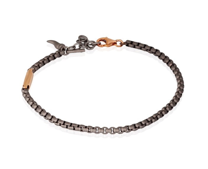 BRACCIALE DA UOMO MANO JEWELS SCOOBY DOO COLLECTION IN TITANIO E ORO ROSA 9 KT