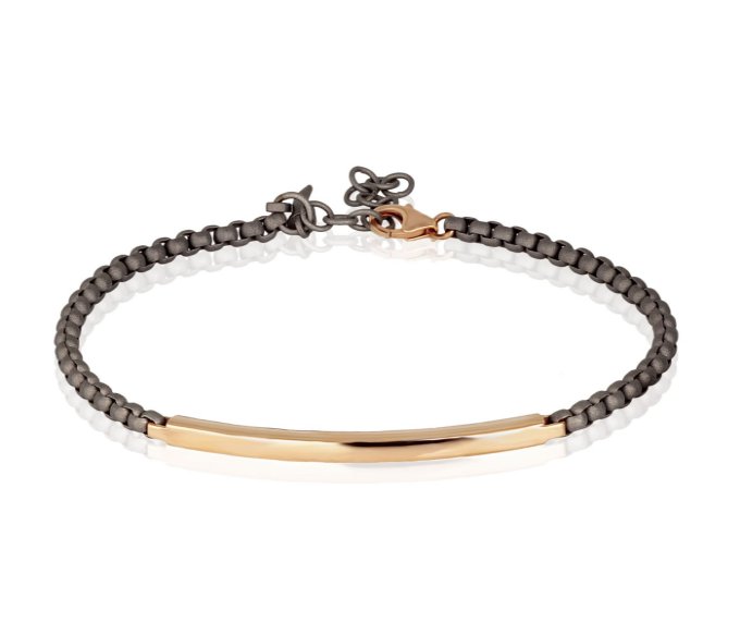 BRACCIALE DA UOMO MANO JEWELS SCOOBY DOO COLLECTION IN TITANIO E ORO ROSA 9 KT