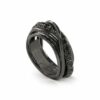 ANELLO RUBINIA FILODELLAVITA ROCK COLLECTION 7 FILI IN ARGENTO 925 BRUNITO E DIAMANTI BLACK (ct. 0,80)