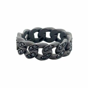 ANELLO DA UOMO MANO JEWELS GROUMETTE COLLECTION IN TITANIO E DIAMANTI BLACK (ct. 0,49)