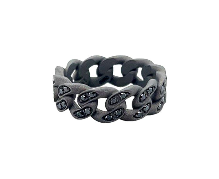 ANELLO DA UOMO MANO JEWELS GROUMETTE COLLECTION IN TITANIO E DIAMANTI BLACK (ct. 0,49)