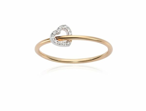 ANELLO BURATO GIOIELLI CON AMORE IN ORO GIALLO E BIANCO CON DIAMANTI (ct.0,03)