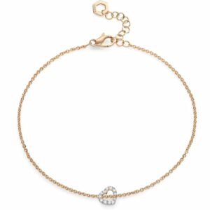 BRACCIALE BURATO GIOIELLI CON AMORE IN ORO GIALLO E BIANCO CON DIAMANTI (ct.0,03)