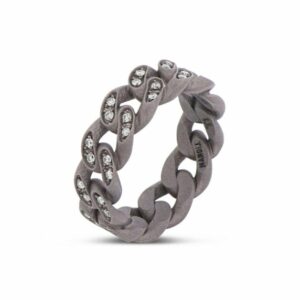ANELLO DA UOMO MANO JEWELS GROUMETTE COLLECTION IN TITANIO E DIAMANTI BROWN (ct. 0,49)