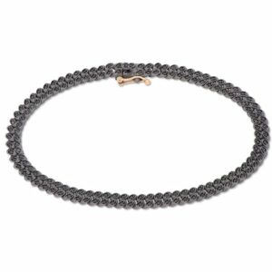 BRACCIALE DA UOMO MANO JEWELS GROUMETTE COLLECTION IN TITANIO, ORO ROSA 18 KT E DIAMANTI BLACK ( ct. 1,48 )