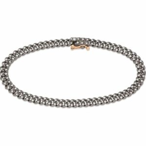 BRACCIALE DA UOMO MANO JEWELS GROUMETTE COLLECTION IN TITANIO, ORO ROSA 18 KT E DIAMANTI WHITE ( ct. 1,48 )