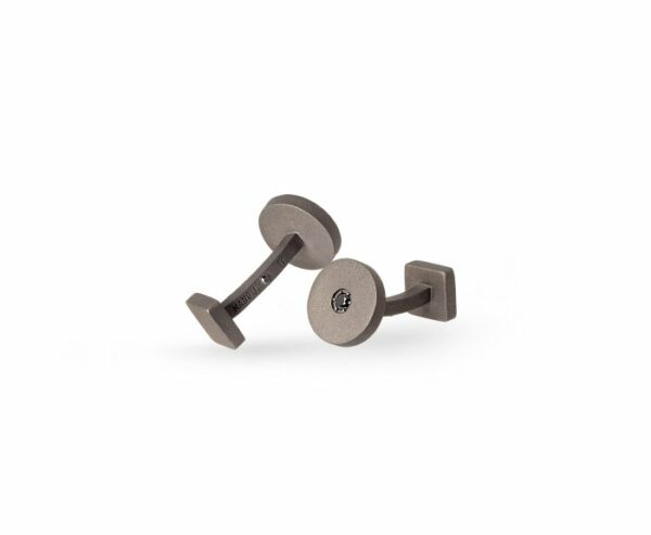GEMELLI DA UOMO MANO JEWELS MINIMAL COLLECTION IN TITANIO E DIAMANTI BLACK (ct. 0,10) - immagine 2
