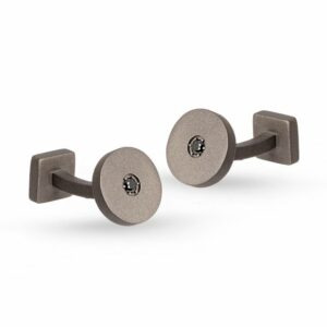 GEMELLI DA UOMO MANO JEWELS MINIMAL COLLECTION IN TITANIO E DIAMANTI BLACK (ct. 0,10)