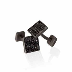 GEMELLI DA UOMO MANO JEWELS MINIMAL COLLECTION IN TITANIO E DIAMANTI BLACK (ct. 0,98)