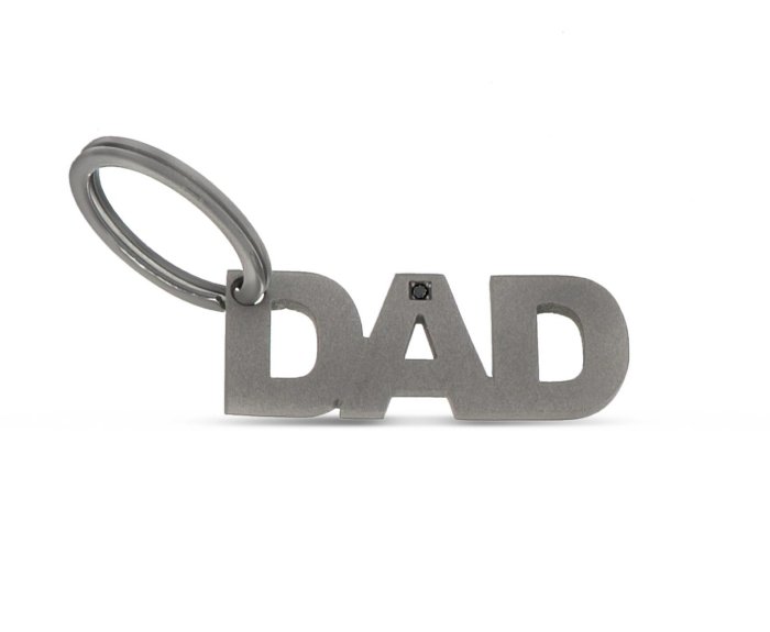 PORTACHIAVI DA UOMO MANO JEWELS MINIMAL COLLECTION DAD IN TITANIO E DIAMANTE BLACK (ct. 0,03)