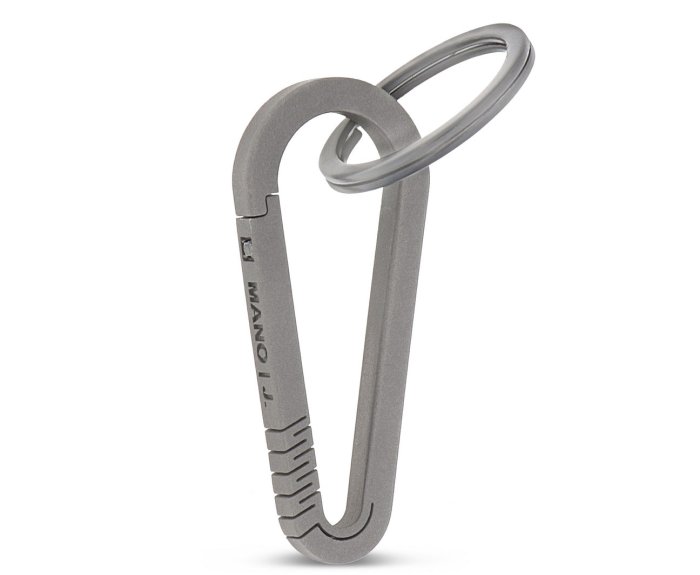 PORTACHIAVI DA UOMO MANO JEWELS MINIMAL COLLECTION MOSCHETTONE IN TITANIO E DIAMANTE BLACK (ct. 0,03) - immagine 2