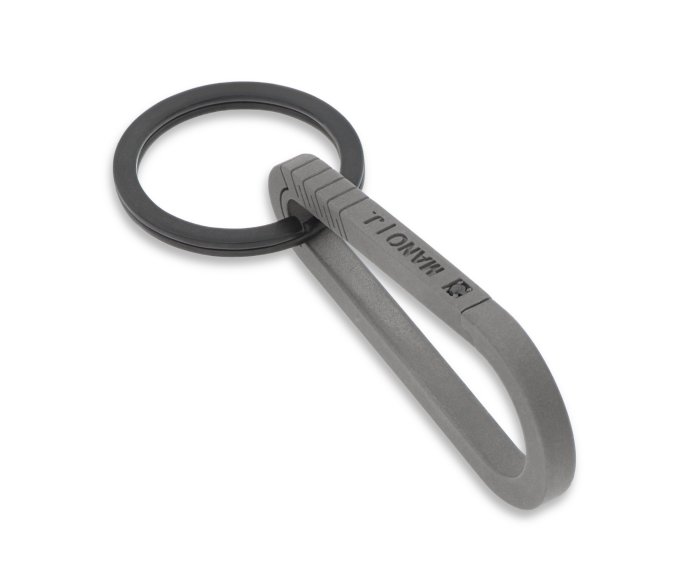 PORTACHIAVI DA UOMO MANO JEWELS MINIMAL COLLECTION MOSCHETTONE IN TITANIO E DIAMANTE BLACK (ct. 0,03)