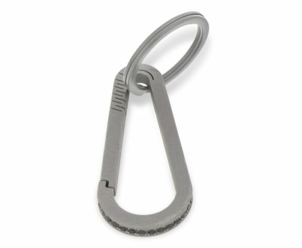 PORTACHIAVI DA UOMO MANO JEWELS MINIMAL COLLECTION MOSCHETTONE IN TITANIO E DIAMANTI BLACK (ct. 0,60) - immagine 2
