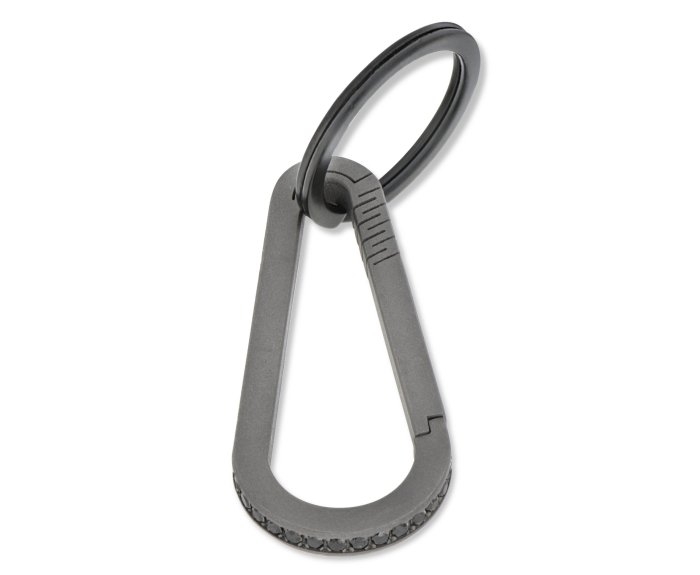 PORTACHIAVI DA UOMO MANO JEWELS MINIMAL COLLECTION MOSCHETTONE IN TITANIO E DIAMANTI BLACK (ct. 1,30) - immagine 2
