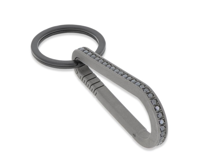 PORTACHIAVI DA UOMO MANO JEWELS MINIMAL COLLECTION MOSCHETTONE IN TITANIO E DIAMANTI BLACK (ct. 1,30)